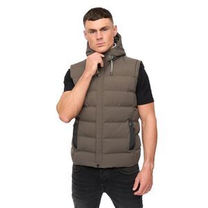 Crosshatch Mens Kampleys Embossed Padded Vest / Deep Olive